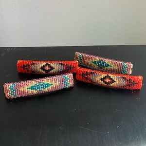 Navajo Handcrafted Hair Pins Set, Beaded